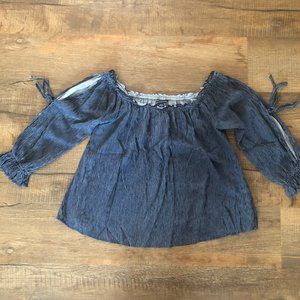 COPY - American eagle blue boho blouse-small